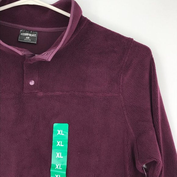 32 Degrees Heat Sweater Womens XL Purple 1/4 Snap Arctic Fleece Sweatshirt - Picture 14 of 15